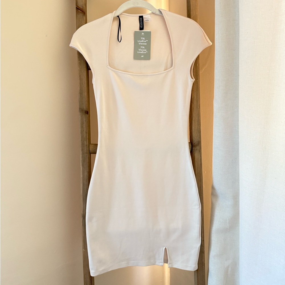 Cream Bodycon Mini Dress